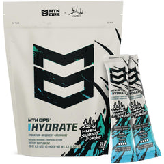 MTN OPS Hydrate sachet packaging for on-the-go hydration.