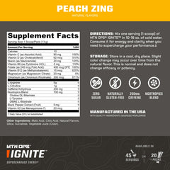 MTN OPS Ignite caffeine blend image highlighting 200 mg energy boost