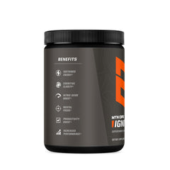 MTN OPS Ignite bottle on table emphasizing gluten-free formulation