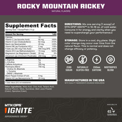 MTN OPS Ignite drink served over ice highlighting Rocky Mountain Rickey flavor