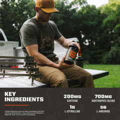 Powder dissolving in water with MTN OPS Ignite, no artificial sweeteners.