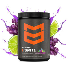 MTN OPS Ignite powder pouring into glass for a clean gluten-free energy boost
