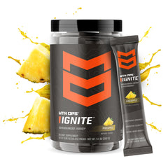 MTN OPS Ignite gluten-free formula on label, clean energy for sensitive diets.