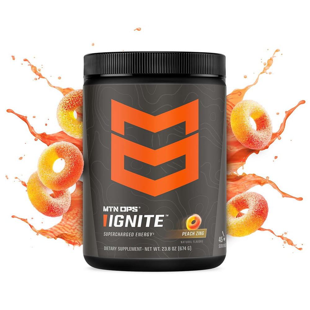 MTN OPS Ignite ingredients close-up showing L-arginine and L-citrulline for endurance