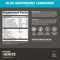 MTN OPS Ignite measuring scoop ready to mix for quick energy before workouts