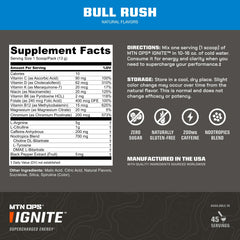 Glass of MTN OPS Ignite mixed drink ready for training and focus
