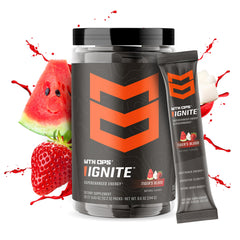 MTN OPS Ignite Trail Packs poured into a glass for quick energy lift