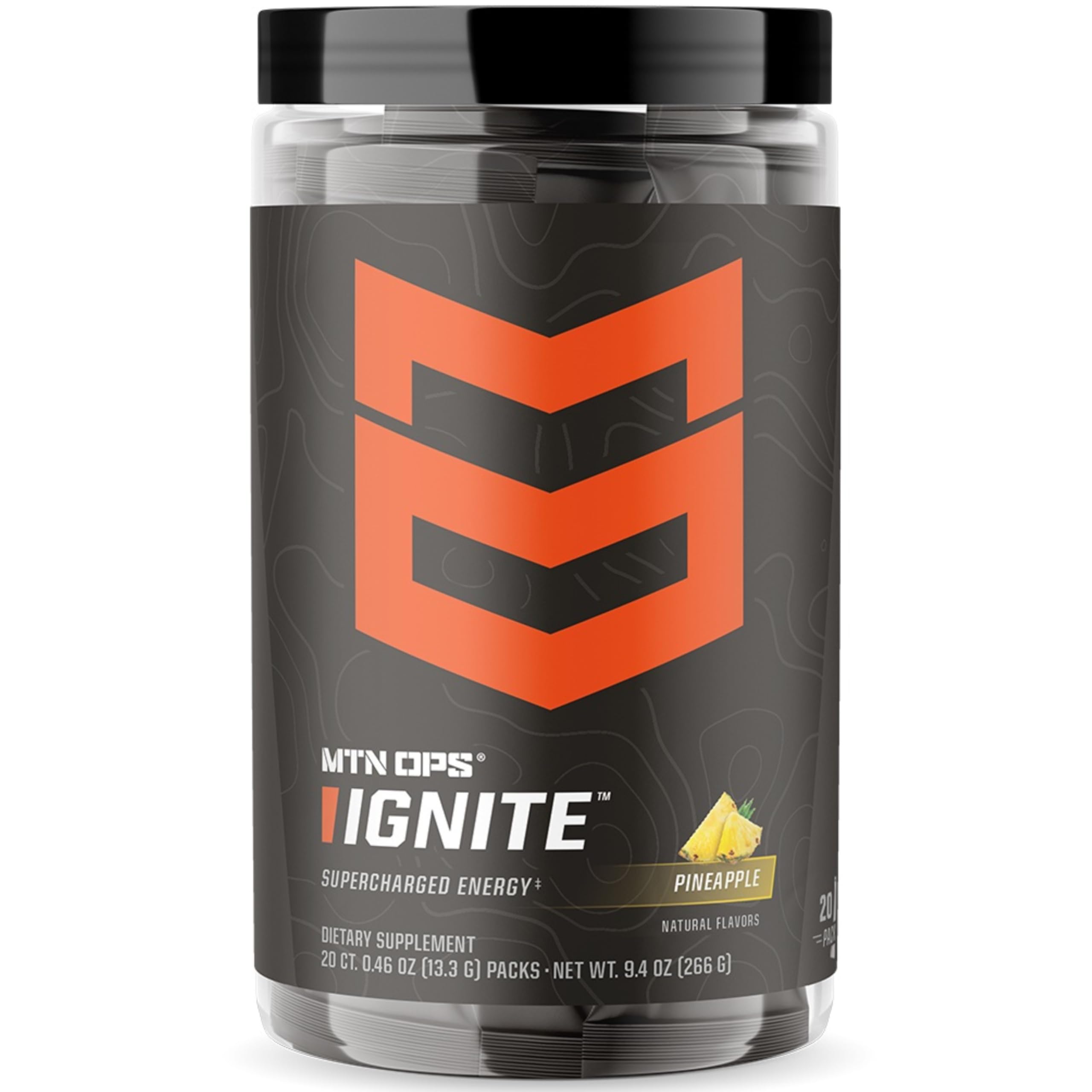 MTN OPS Ignite Trail Packs powder in scoop for hike-ready energy.