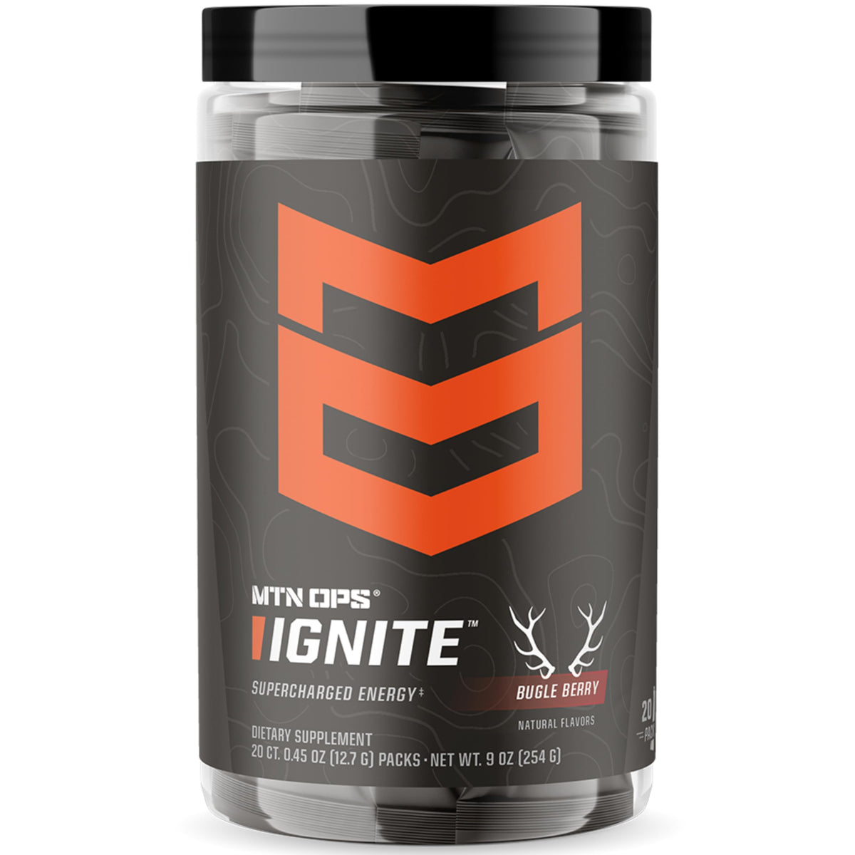 MTN OPS Ignite Trail Packs sachet closeup for quick energizing on the go