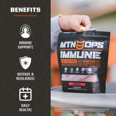 MTN OPS Immune STM pour image illustrating no-water intake.