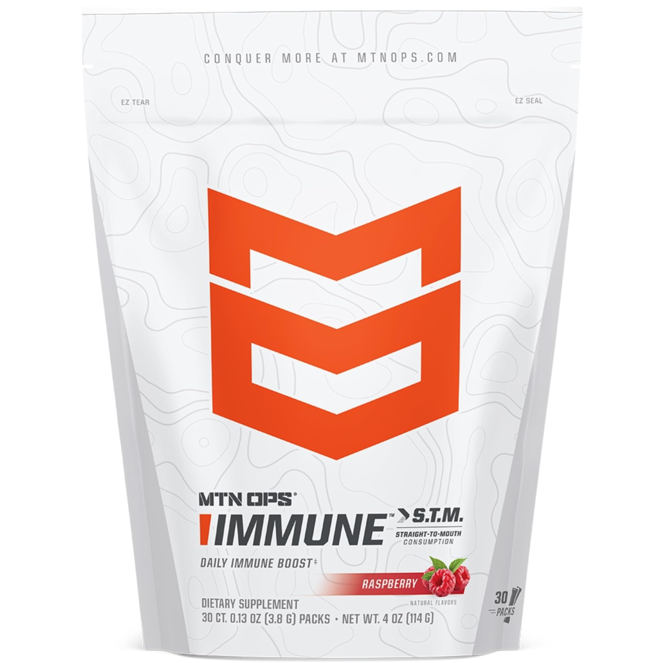 MTN OPS Immune STM tub front for daily immune support on the go.