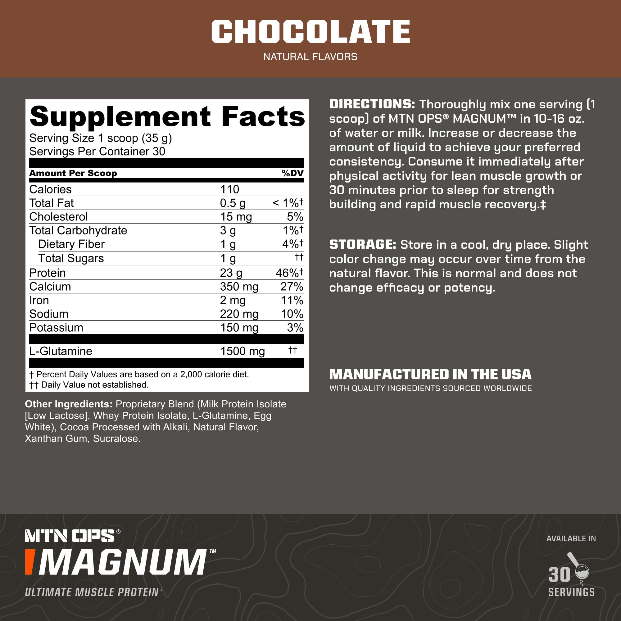 MTN OPS Magnum shaker ready with chocolate shake after workout.