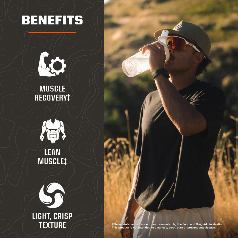 Chilled Magnum Clear Whey poured over ice for crisp hydration.