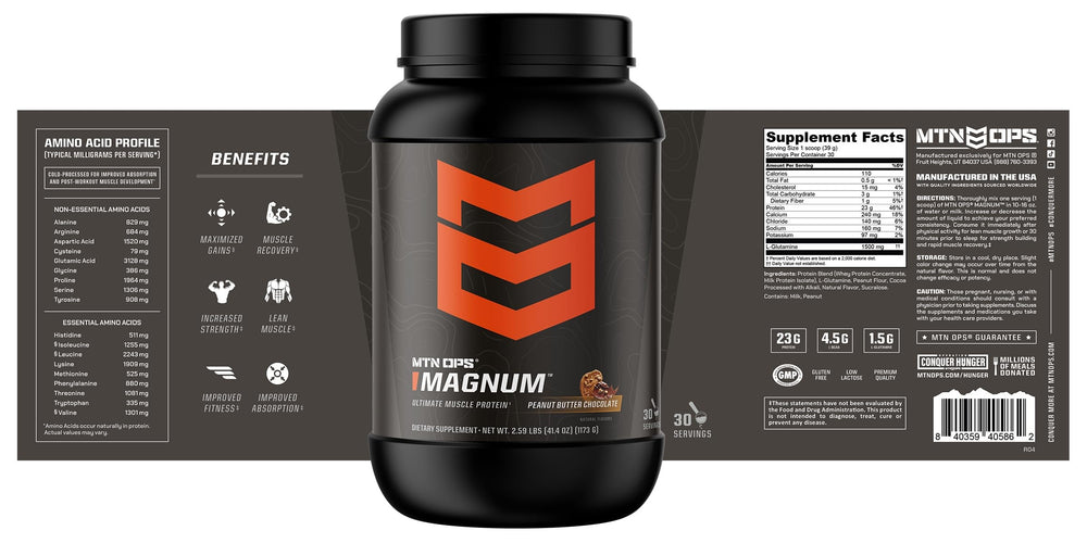 MTN OPS Magnum tub clearly displays gluten-free claim.