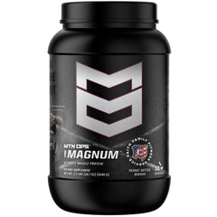 MTN OPS Magnum peanut butter banana powder bottle ready for post-workout fueling.