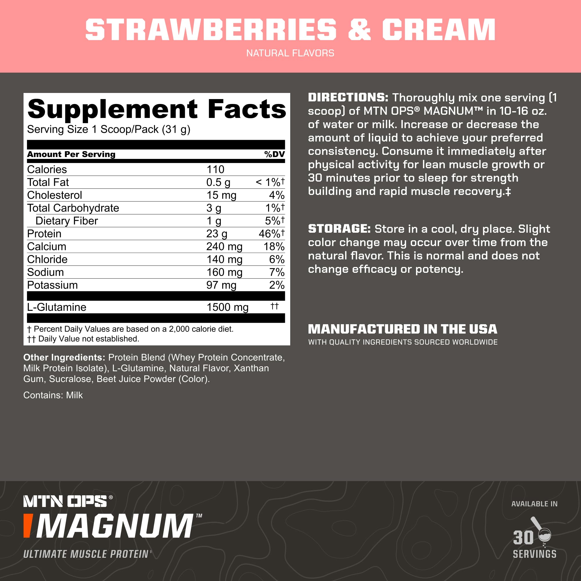 MTN OPS Magnum Strawberries & Cream scoop beside the tub