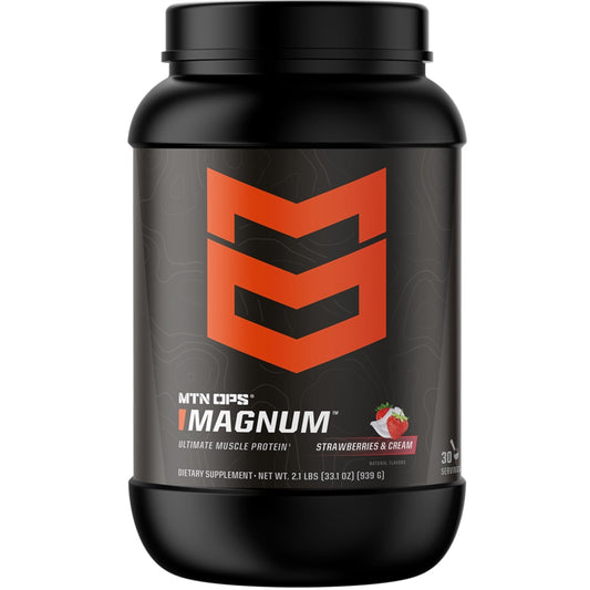 MTN OPS Magnum Strawberries & Cream tub for post-workout recovery