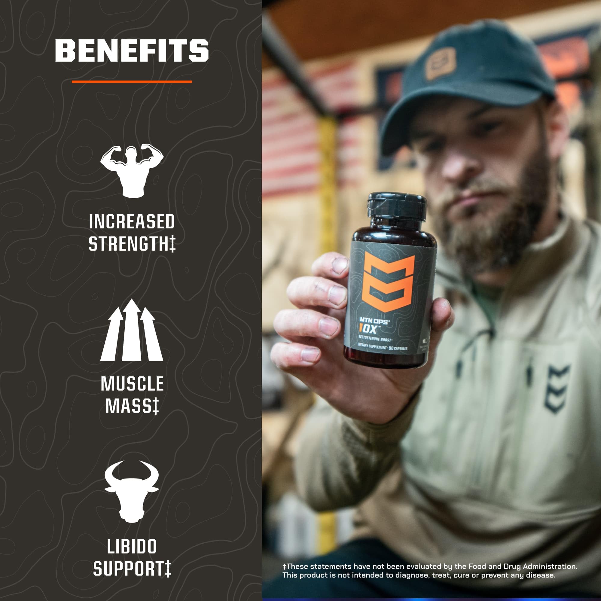 MTN OPS Ox Daytime ingredient-ashwagandha — natural adaptogens for stress resilience.
