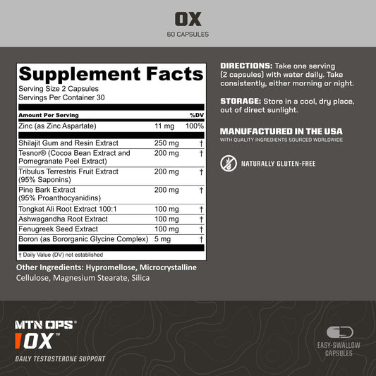 MTN OPS Ox Daytime pills — convenient capsules for daytime energy.