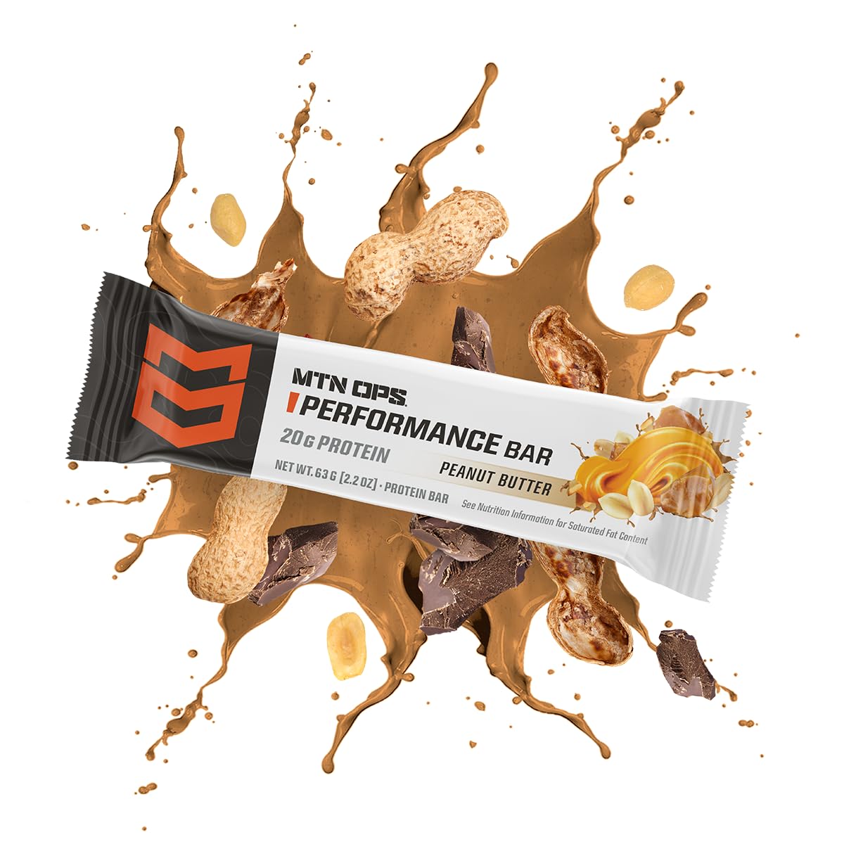 MTN OPS Protein Bars bar texture slice showcasing chewy center