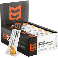 MTN OPS Protein Bars Peanut Butter Bliss packaging highlights gluten-free, high-protein snack