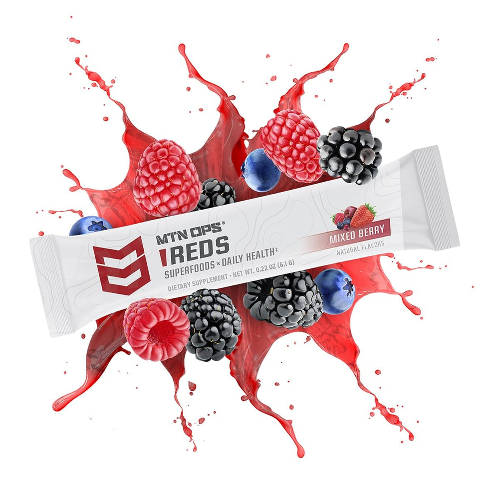 MTN OPS Reds phytonutrient blend close-up on label