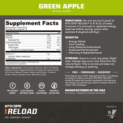 MTN OPS Reload green apple flavor to support sustained energy between efforts.
