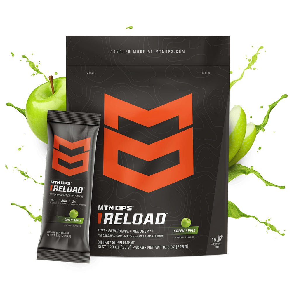 MTN OPS Reload single-serve stick pack for convenient fueling on the go.