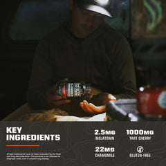 MTN OPS Slumber Gummies tart cherry and chamomile ingredients promote natural relaxation.