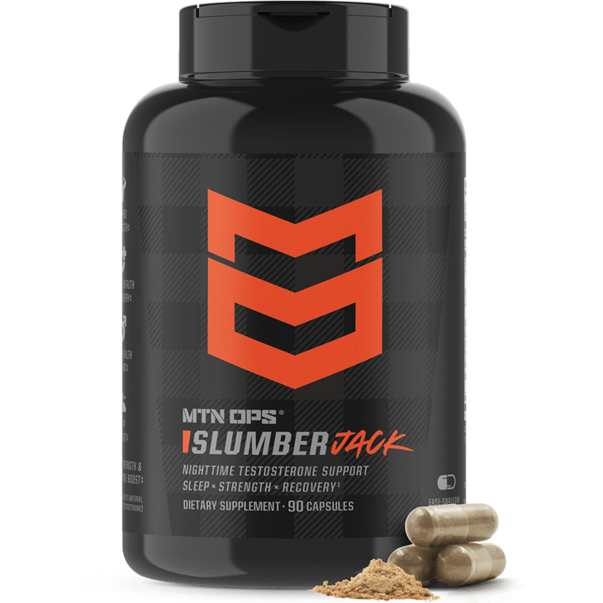 MTN OPS Slumber Jack bottle on nightstand promotes peaceful sleep