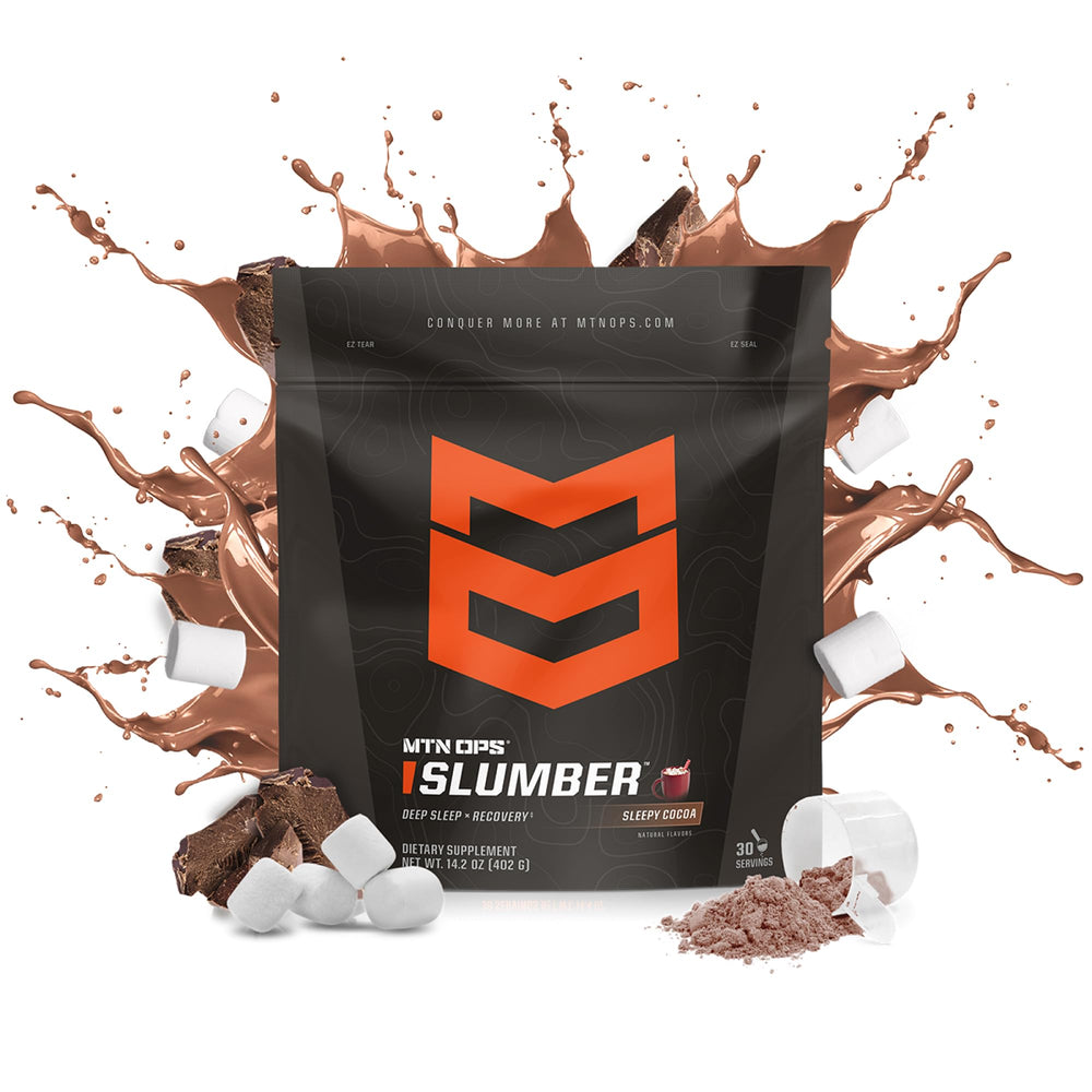 MTN OPS Slumber pour into a mug for a warm, restful bedtime ritual.