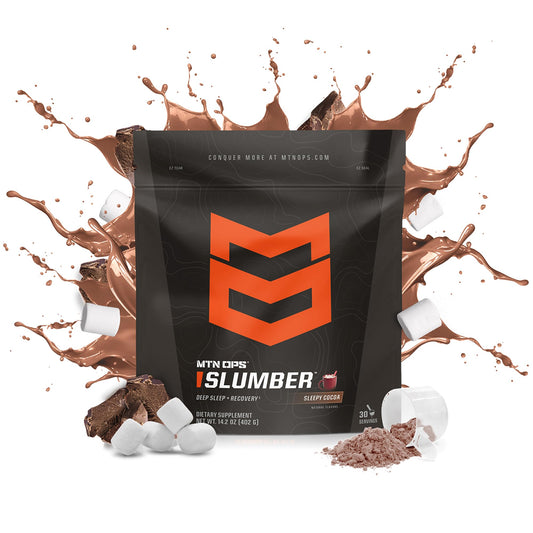 MTN OPS Slumber pour into a mug for a warm, restful bedtime ritual.