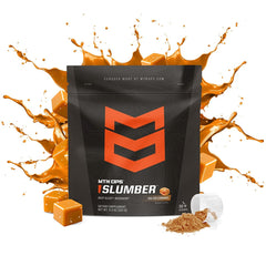 MTN OPS Slumber tub label featuring collagen and rooibos ingredients.
