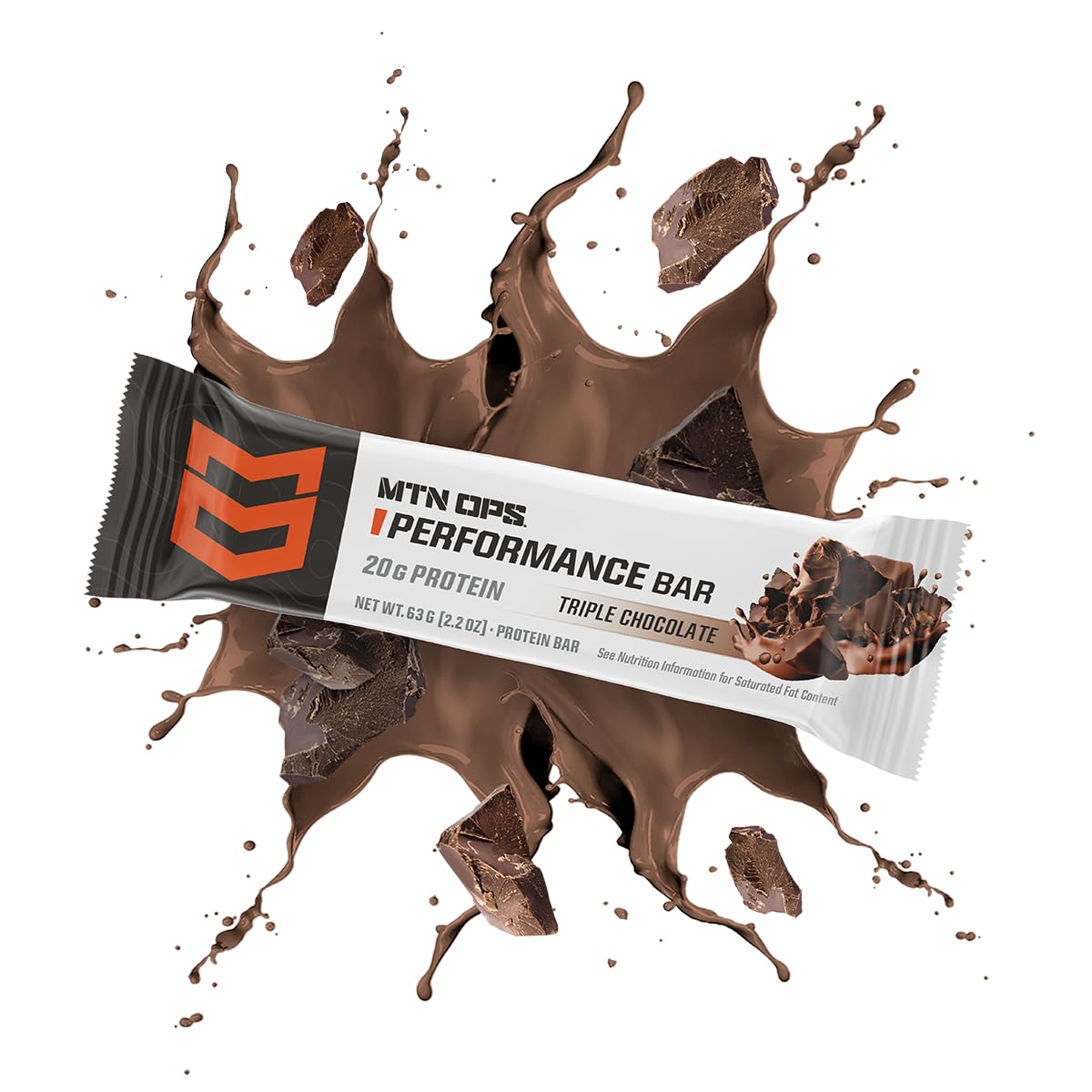 MTN OPS Triple Chocolate Mudslide bar in backpack during outdoor activity