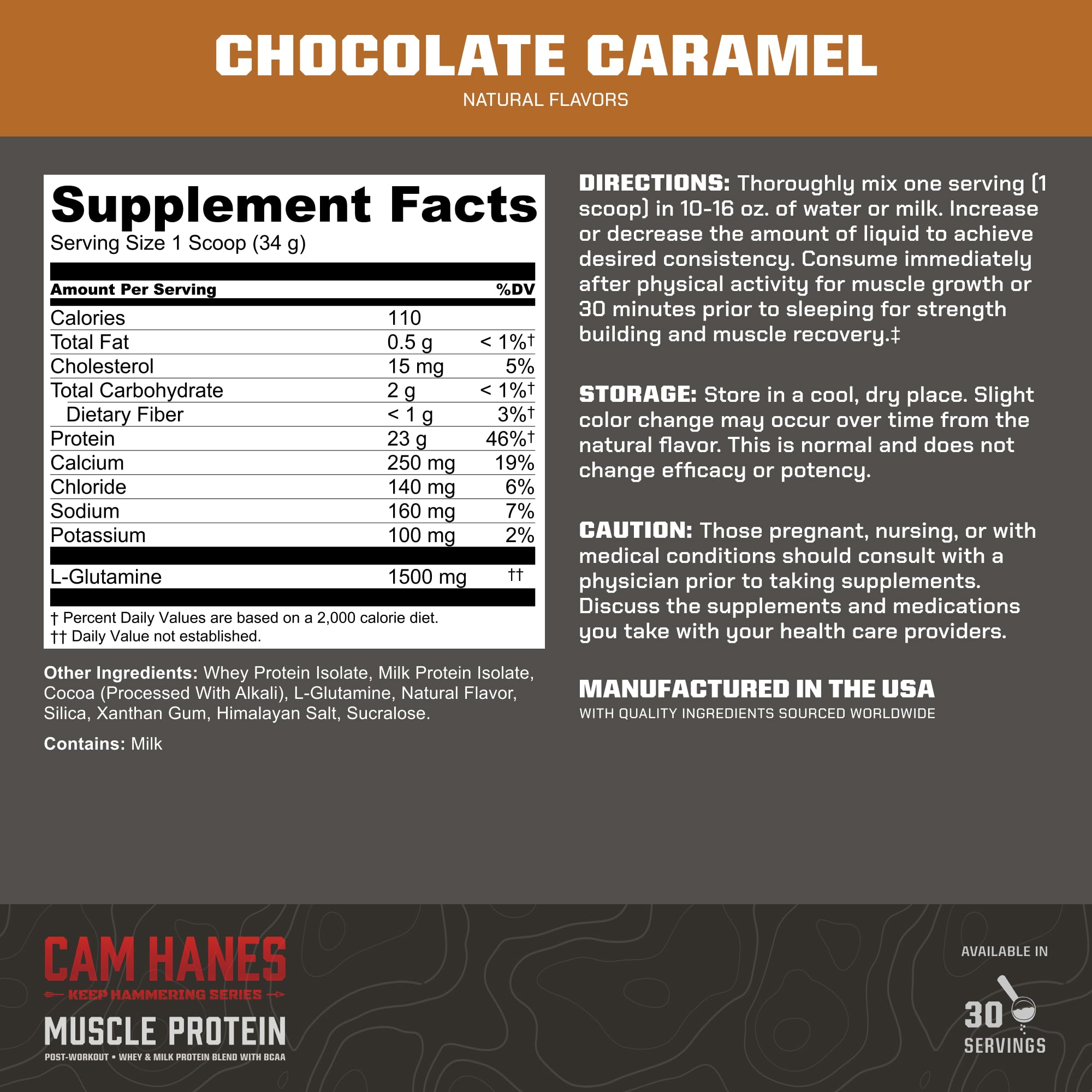 MTN OPS label highlights 5 g EAAs and 1.5 g L-glutamine per serving.