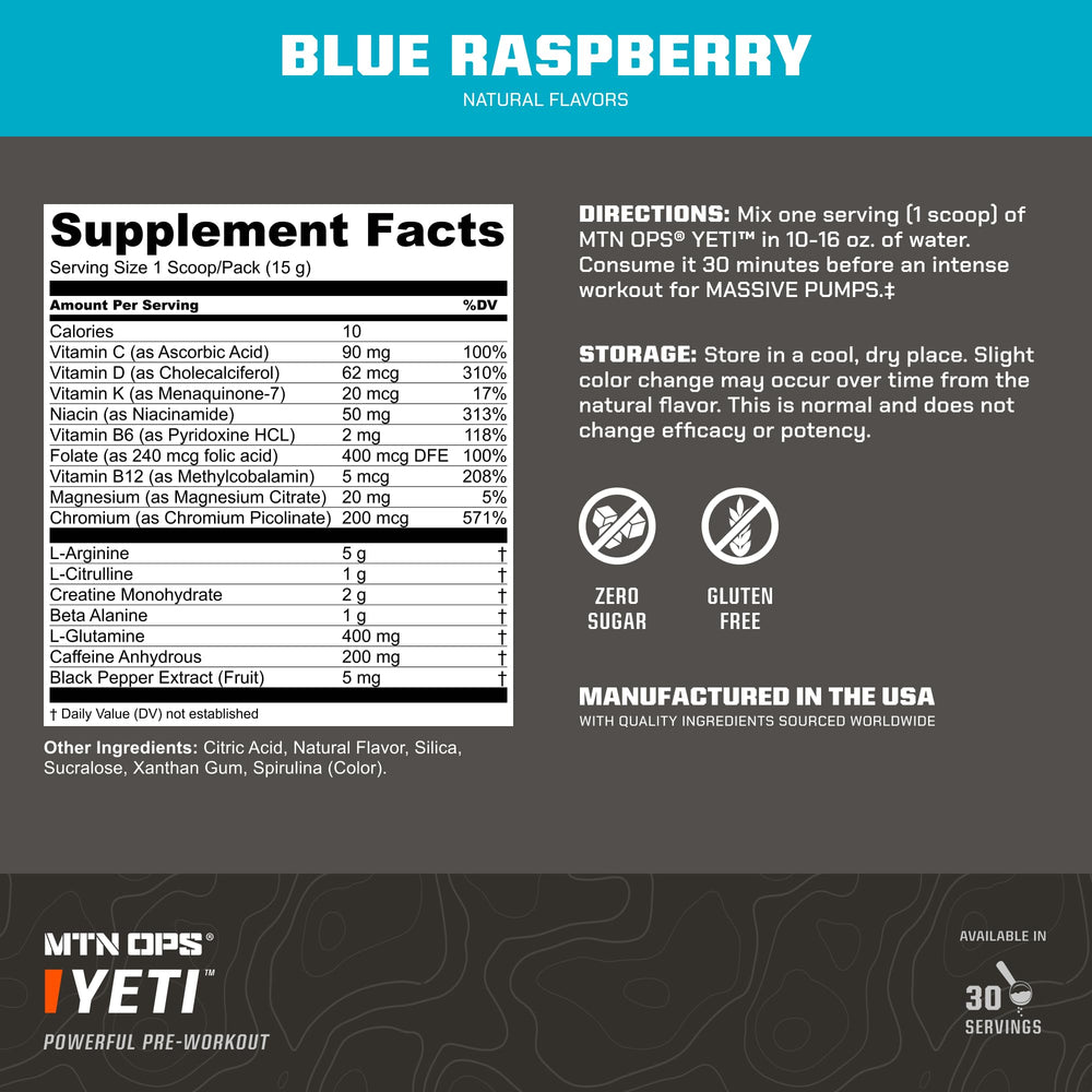 MTN OPS Yeti compact sachet box ideal for quick energy during outdoor workouts