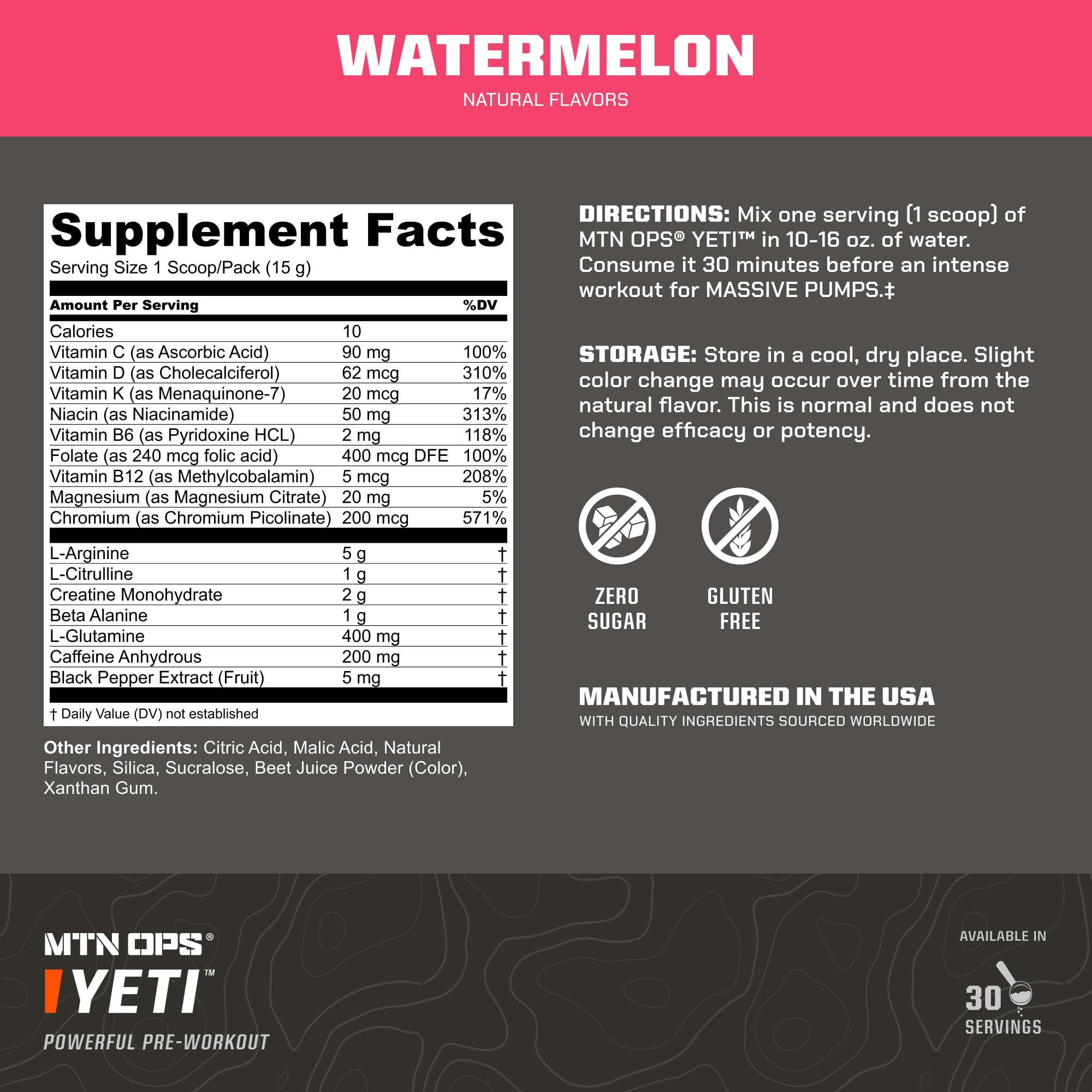 MTN OPS YETI On The Go mix in water delivers fast, clean energy.
