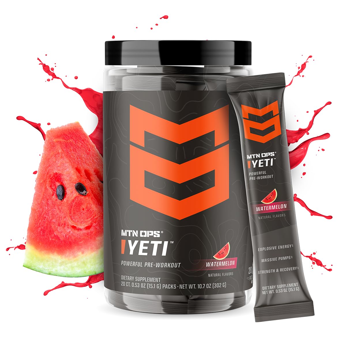 MTN OPS YETI On The Go single-serve packet designed for quick energy.