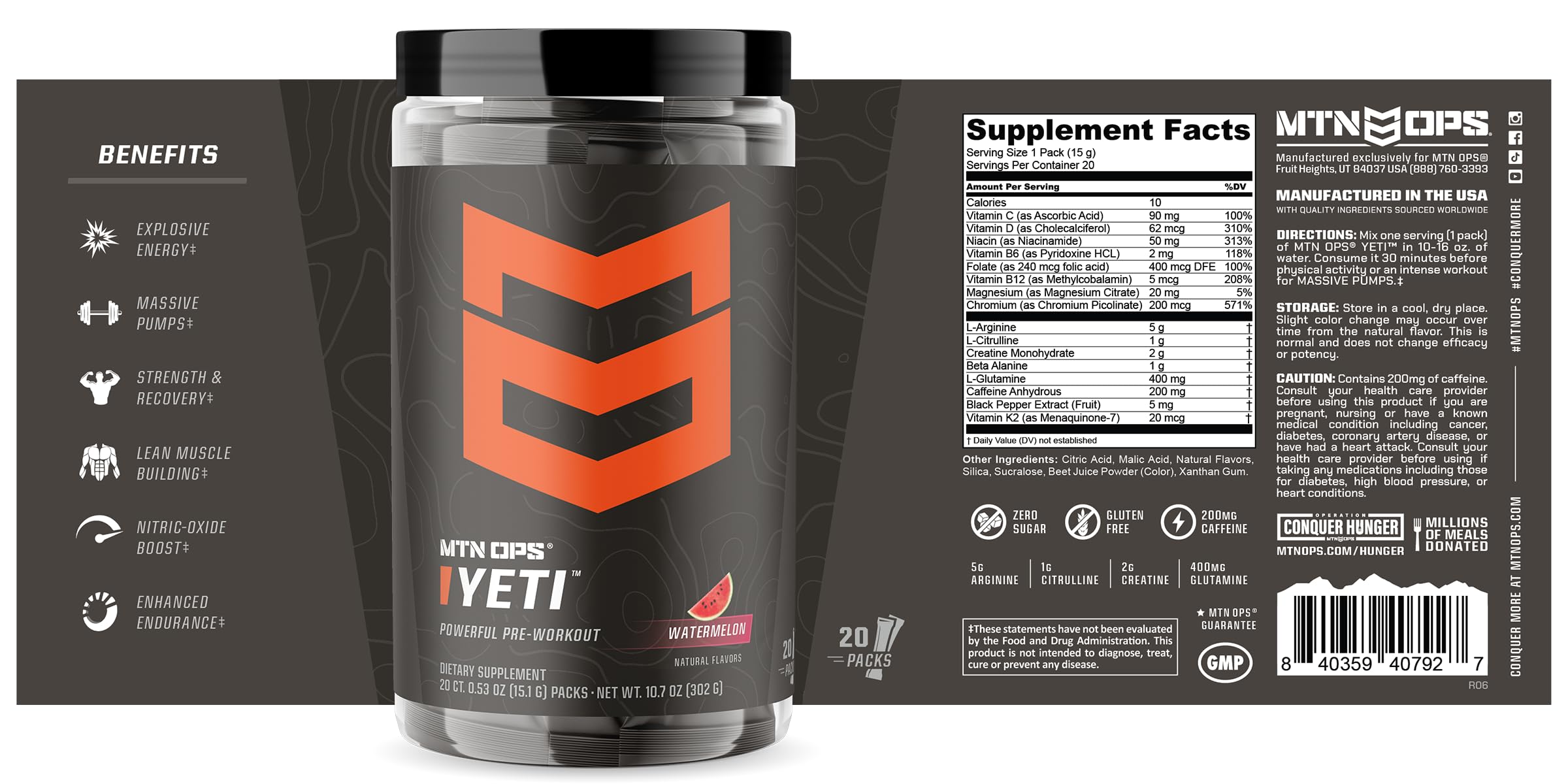 MTN OPS YETI On The Go trail use during workout or run.