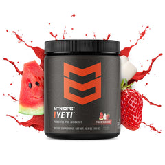 MTN OPS Yeti pre-workout label close-up highlighting clean formula and zero sugar.