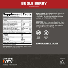 MTN OPS Yeti Pre-Workout serving scoop demonstrates portion for intense training.