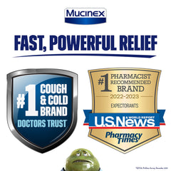 Mucinex DM 12 Hr night-use scene suggesting sleep-support potential.