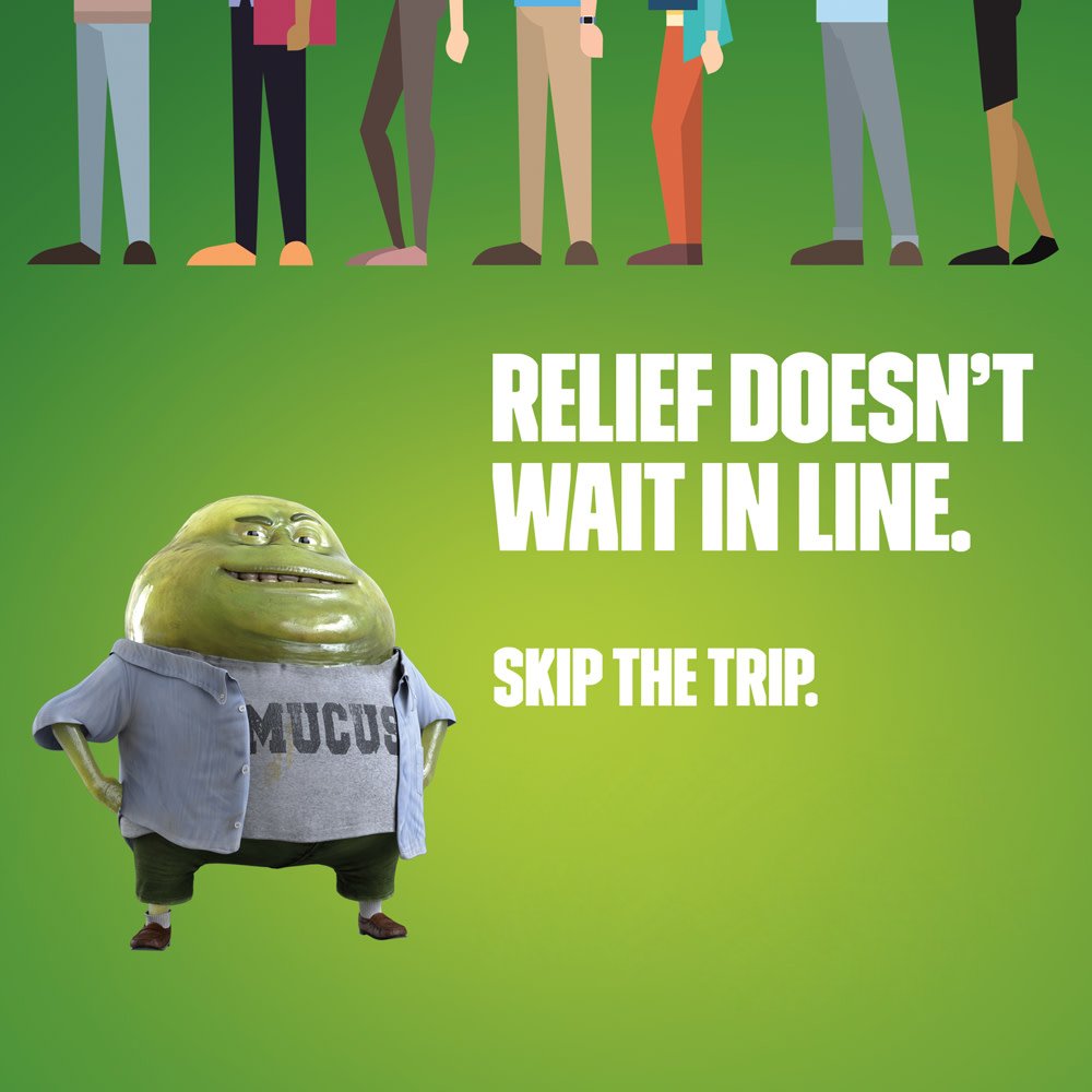 Mucinex DM 12 Hr wet cough relief concept visual.