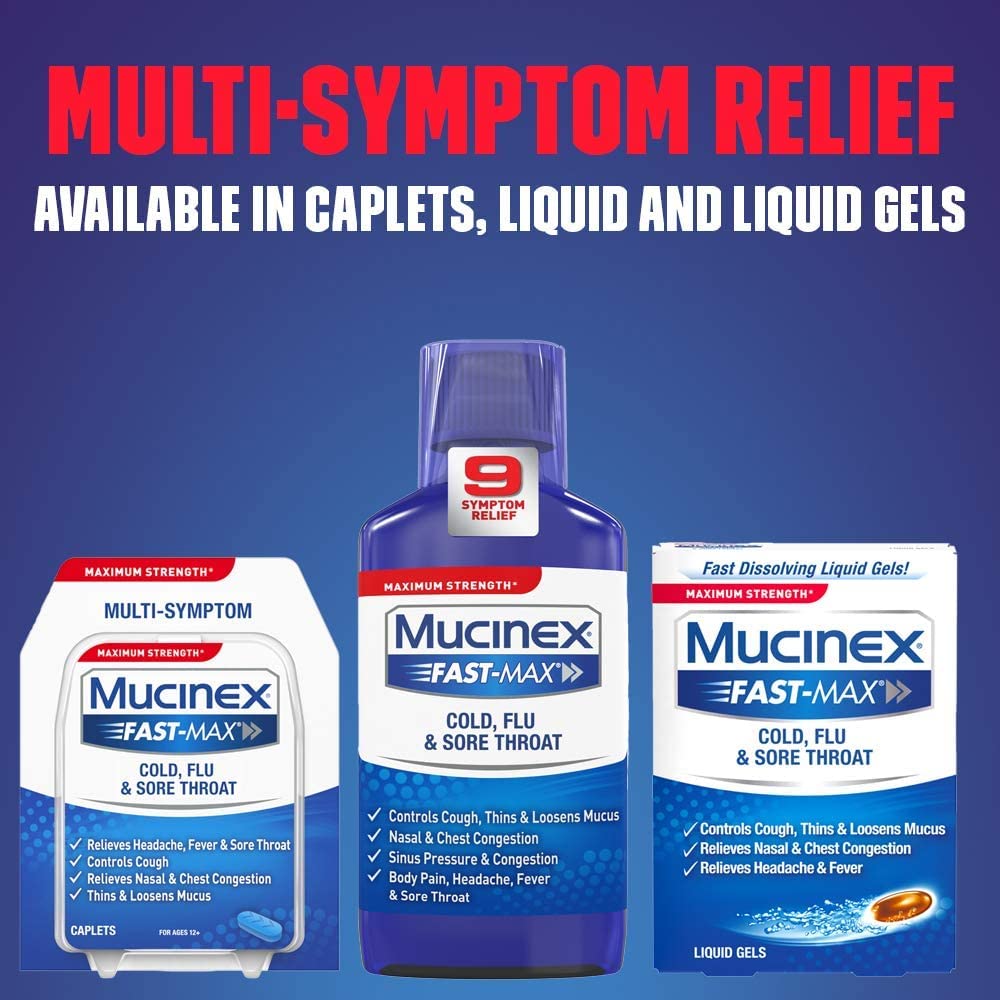 The Mucinex Fast-Max capsules out of package look ready for quick intake.