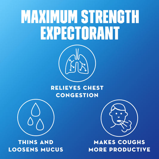 Mucinex maximum-strength tablets close-up highlighting fast-acting mucus thinning