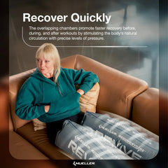 MUELLER REVIVE M2 overlapping chambers detail showcasing multi-zone therapy.