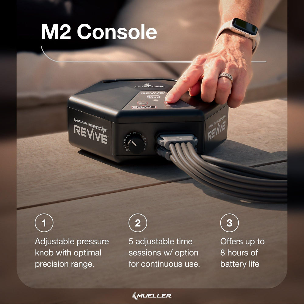 MUELLER REVIVE M2 portable design enabling easy therapy sessions anywhere.
