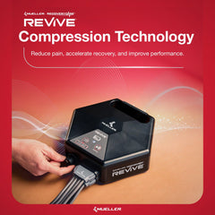 Mueller REVIVE M2 portable unit ready for home, gym, or clinic use.