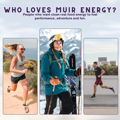 Athlete grabbing Muir Energy gel during a run to maintain pace.