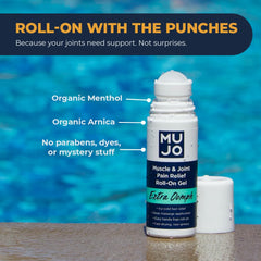 MUJO Horse chestnut peppermint oil blend highlights natural joint support.
